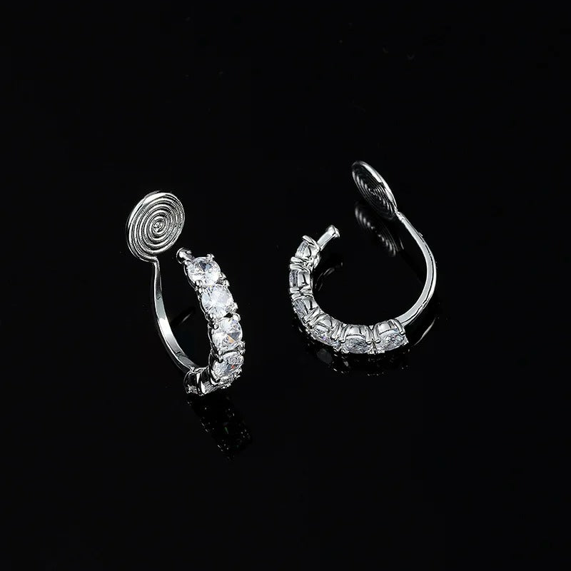 Boucle D'Oreille Clip Femme Zircon Étincelants