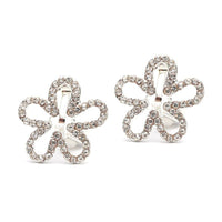Boucle D'oreille Clip Fillette Fleur Strass