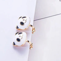 Boucle D'oreille Clip Fillette Tête de Panda