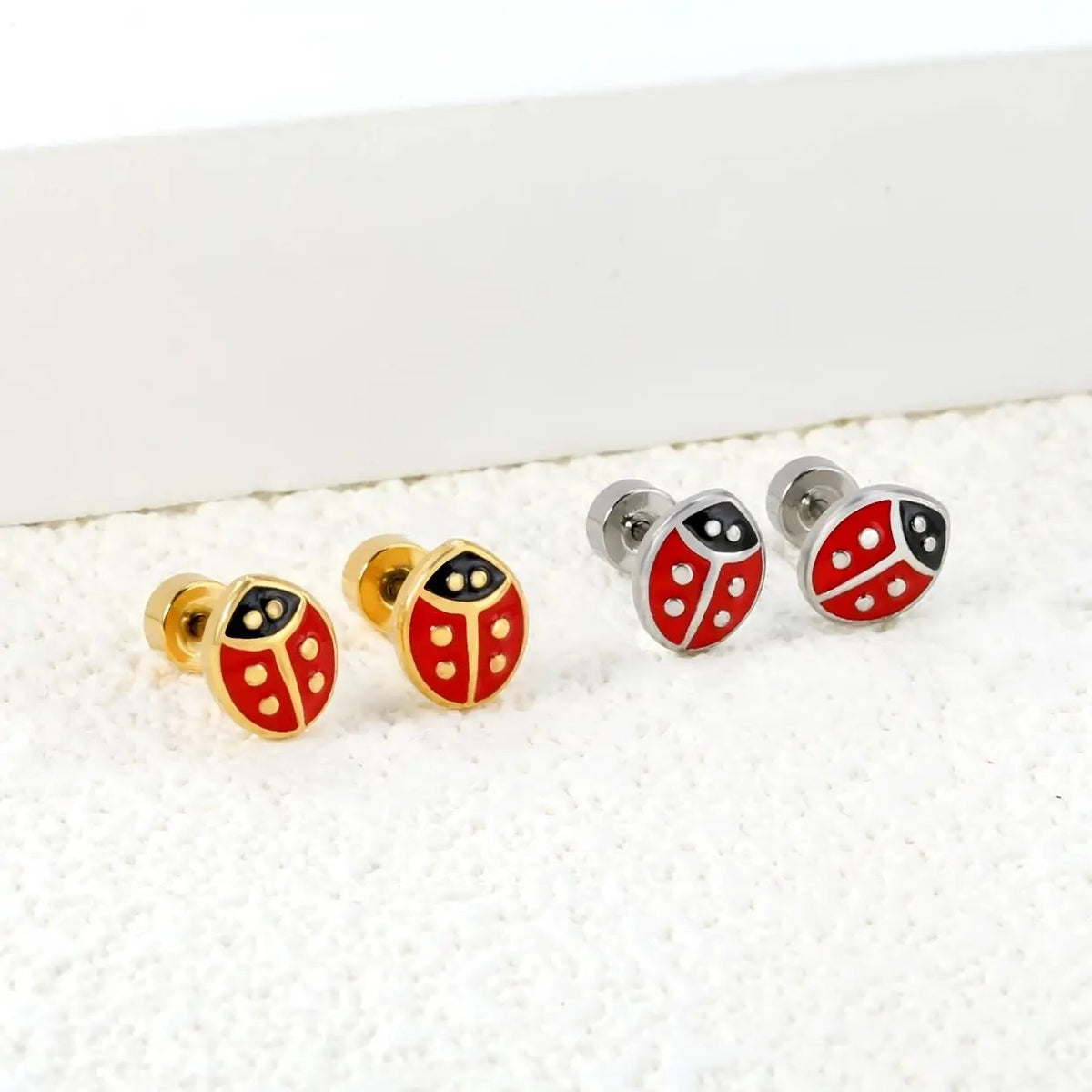 Boucle D'oreille Coccinelle en Acier inoxydable