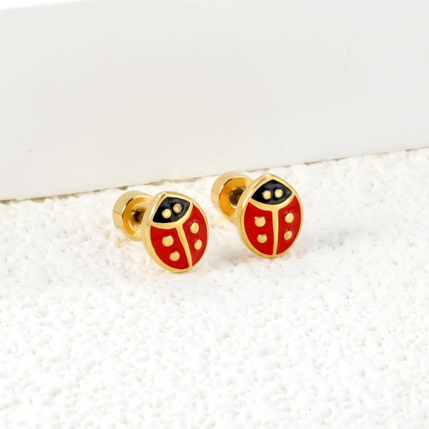 Boucle D'oreille Coccinelle en Acier inoxydable