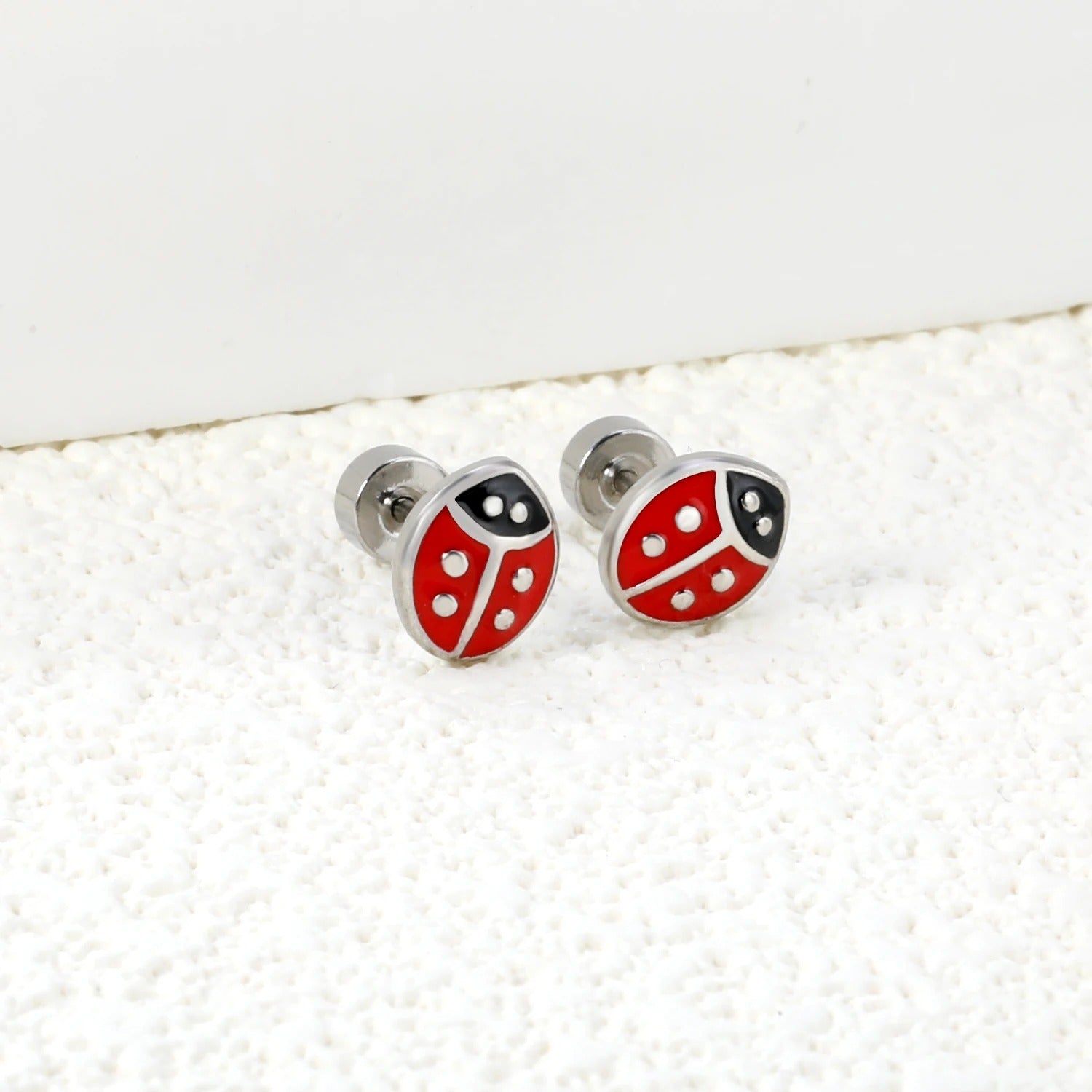 Boucle D'oreille Coccinelle en Acier inoxydable