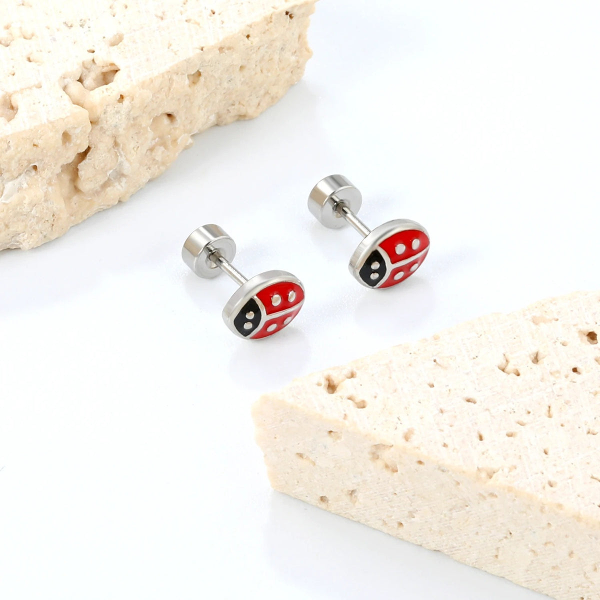 Boucle D'oreille Coccinelle en Acier inoxydable