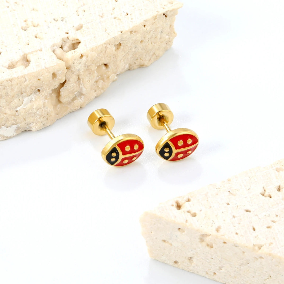 Boucle D'oreille Coccinelle en Acier inoxydable