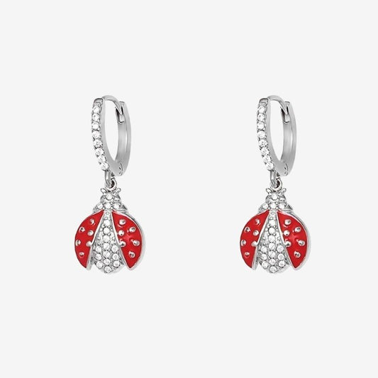 Boucle D'oreille Coccinelle Pendante Acier Inoxydable