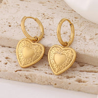 Boucle D'oreille Cœur Créole Vintage Acier Inoxydable