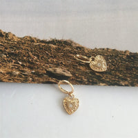 Boucle D'oreille Cœur Doré Vintage Strass Délicat