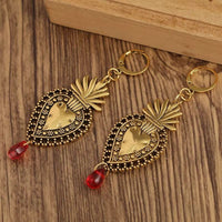 Boucle D'oreille Cœur Dorée Texturée