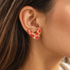 Boucle d'Oreille Cœur Fantaisie Colorée - Acier Inoxydable