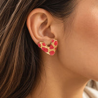 Boucle d'Oreille Cœur Fantaisie Colorée - Acier Inoxydable