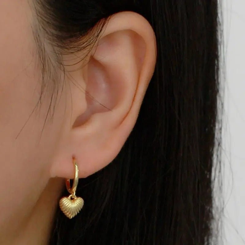 Boucle D'oreille Cœur Sculptée