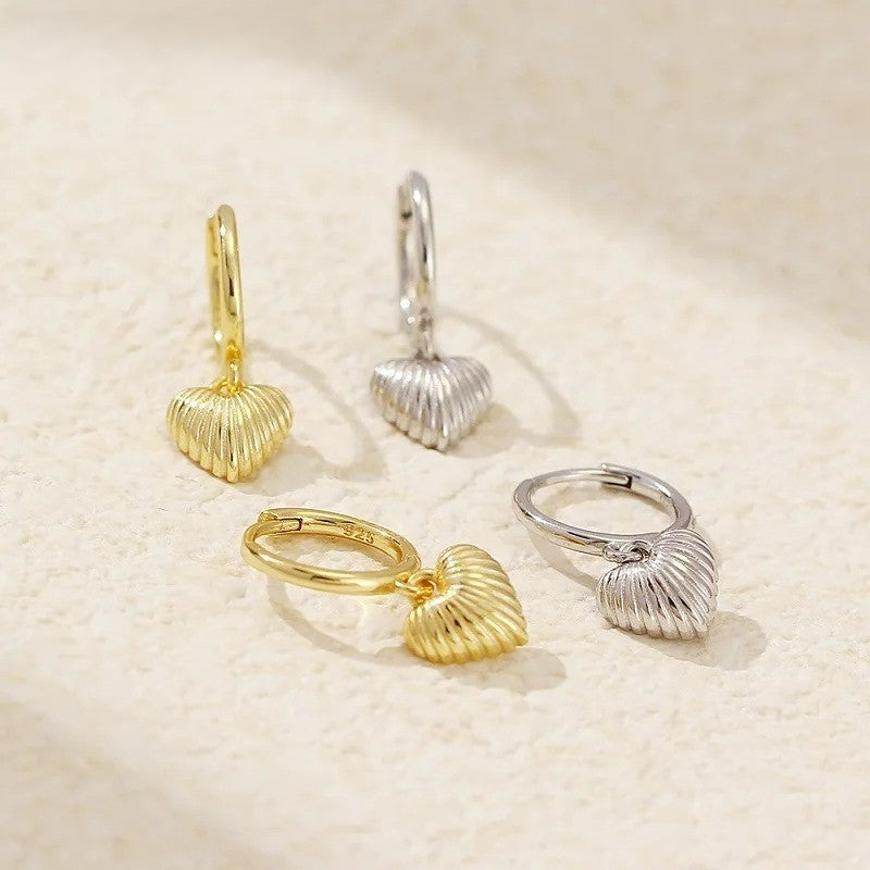 Boucle D'oreille Cœur Sculptée