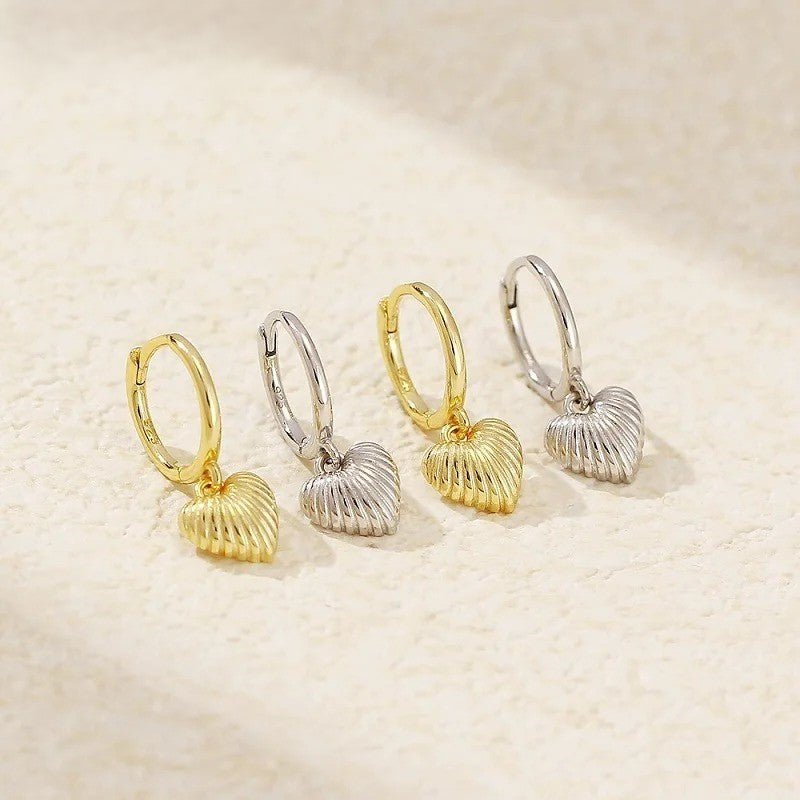 Boucle D'oreille Cœur Sculptée