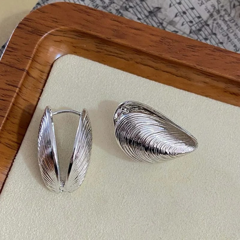 Boucle D'oreille Coquillage Argenté