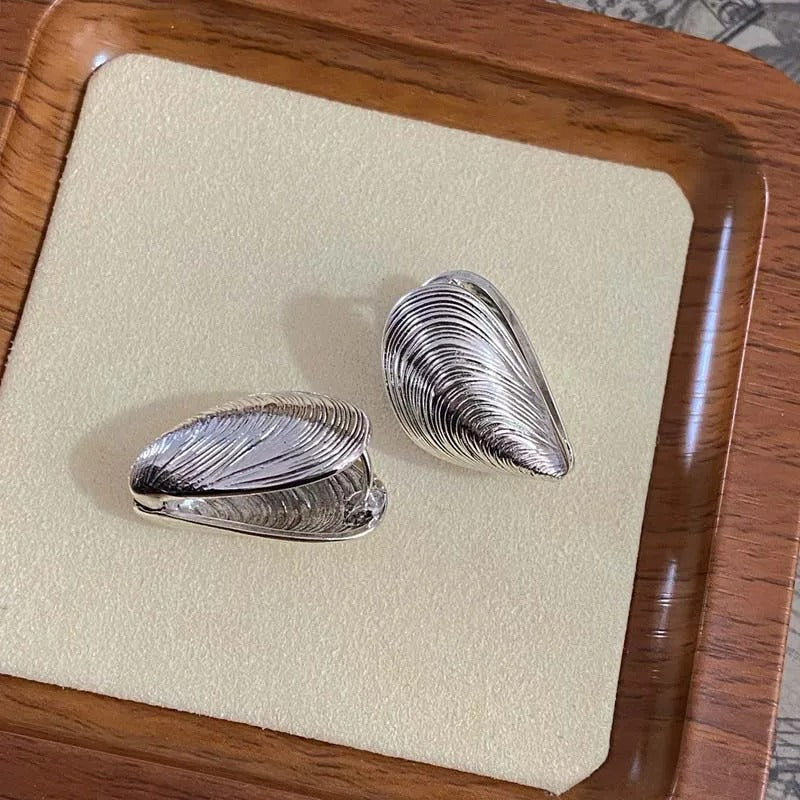 Boucle D'oreille Coquillage Argenté