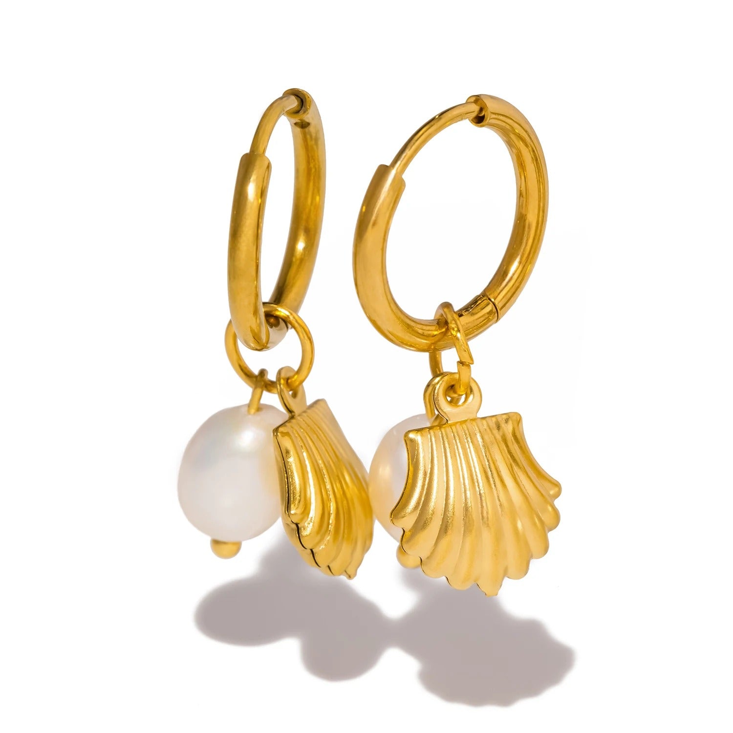Boucle D'oreille Coquillage Créole Acier Inoxydable