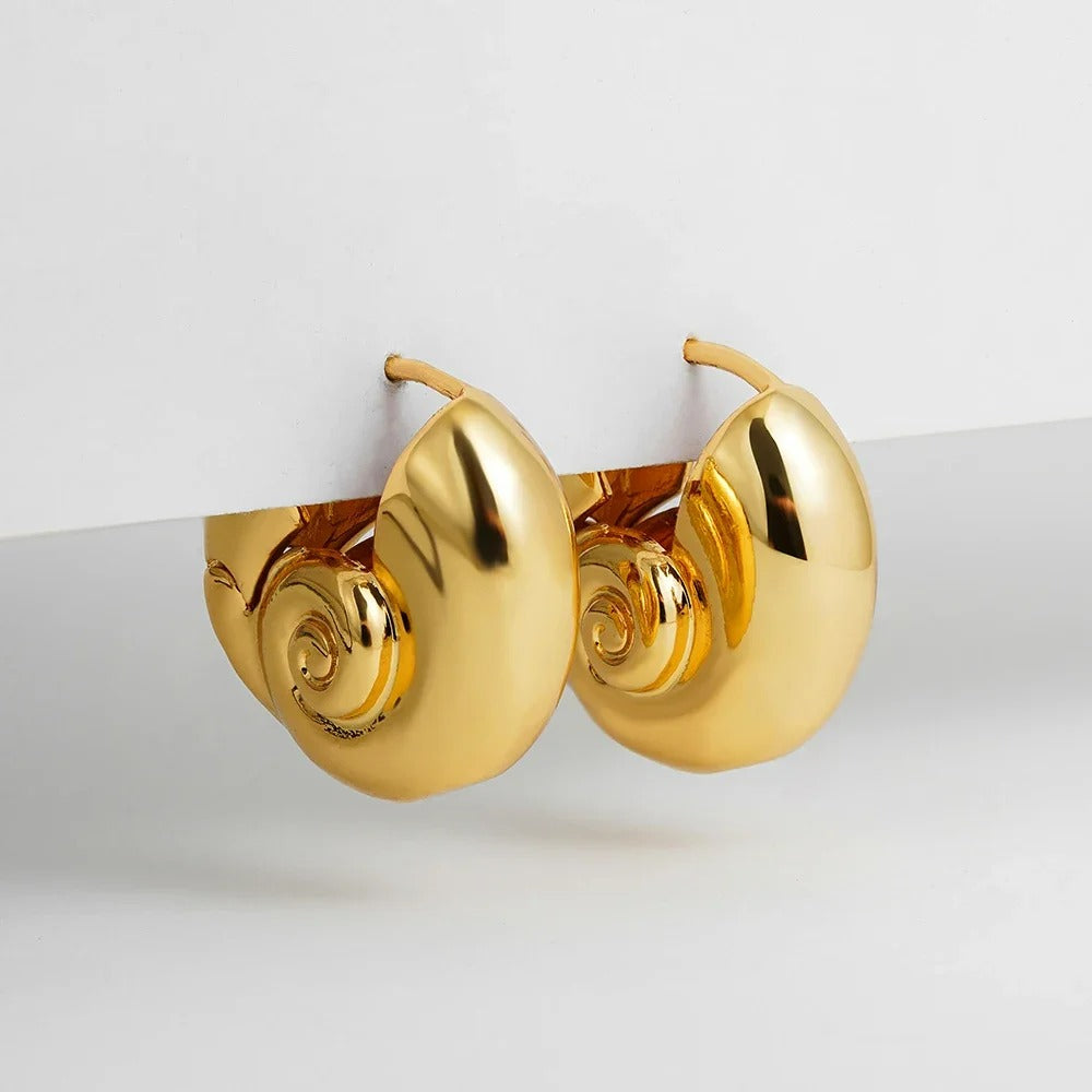Boucle D'oreille Coquillage Escargot Acier Inoxydable