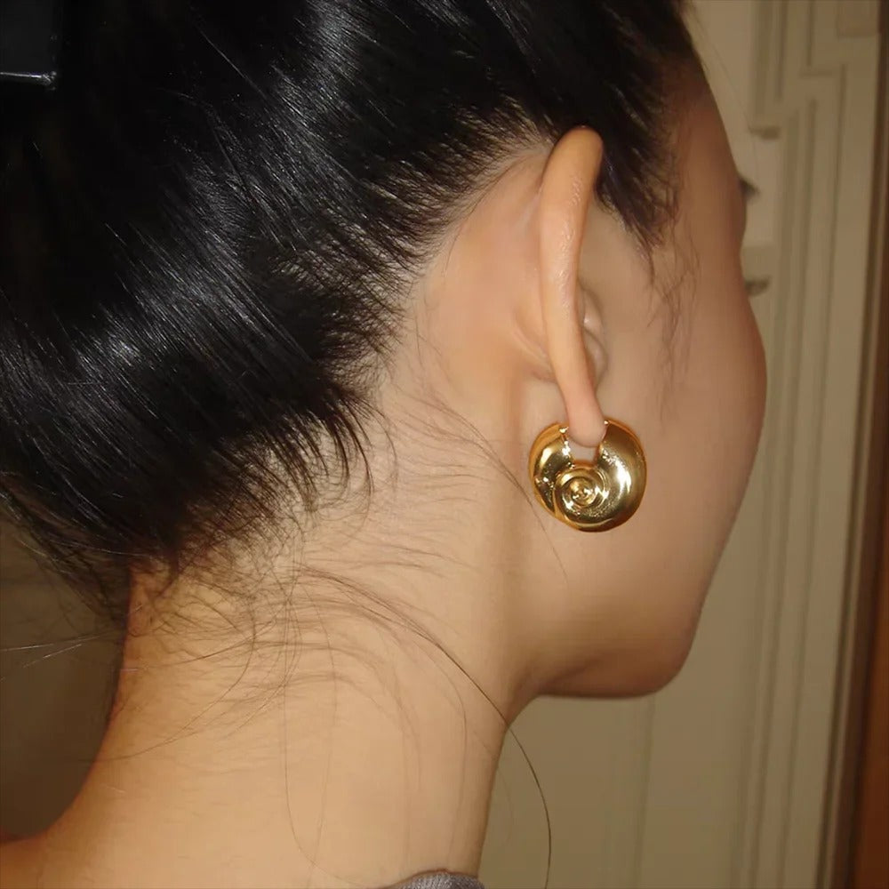 Boucle D'oreille Coquillage Escargot Acier Inoxydable