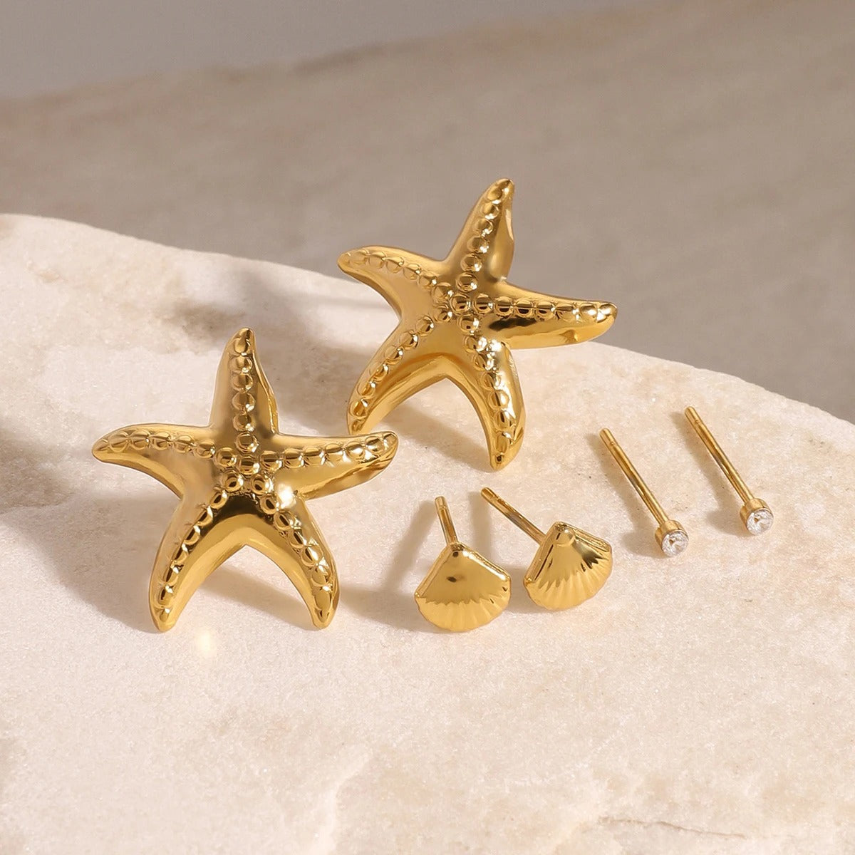 Boucle D'oreille Coquillage Acier Inoxydable Lot De 3