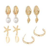 Boucle D'oreille Coquillage Lot De 4