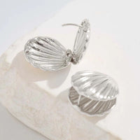 Boucle D'oreille Coquillage Vintage Argenté
