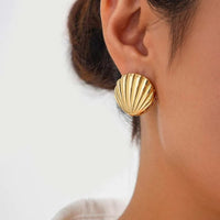 Boucle D'oreille Coquillage Vintage Doré
