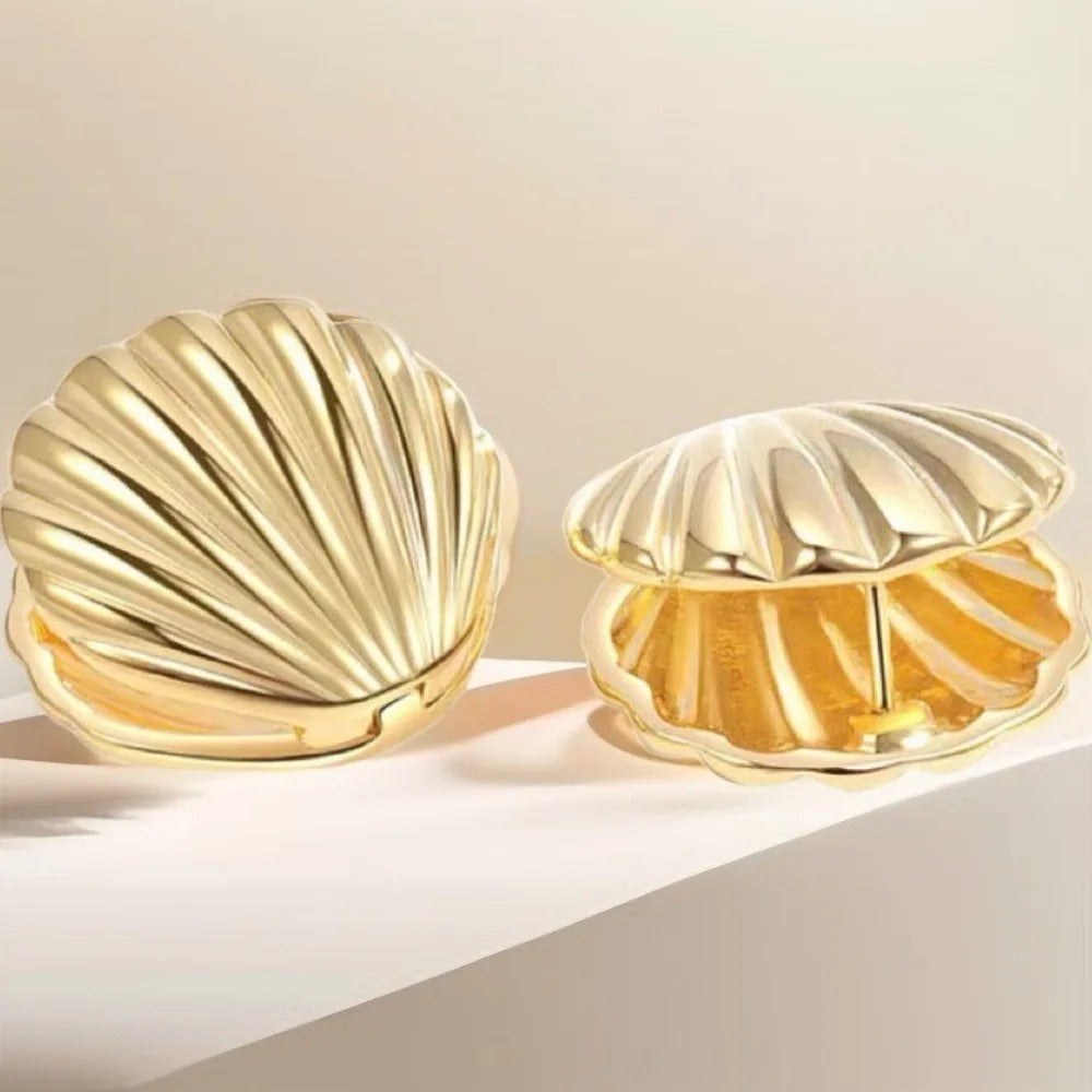 Boucle D'oreille Coquillage Vintage Doré