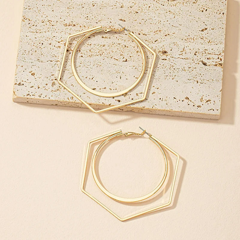 Boucle D'oreille Créole Double Originale Image