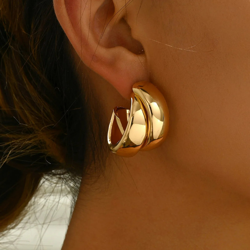 Boucle D'oreille Créole épaisse asymétrique
