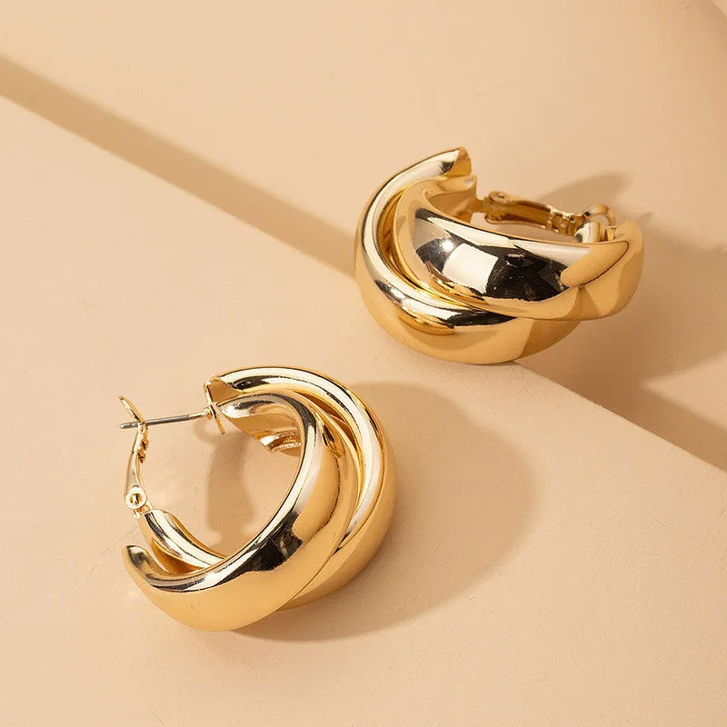 Boucle D'oreille Créole épaisse asymétrique