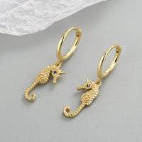 Boucle d'Oreille Créole Hippocampe Acier Inoxydable