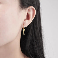 Boucle d'Oreille Créole Hippocampe Acier Inoxydable