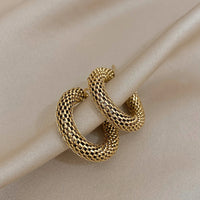 Boucle D'oreille Créole Maille Dorée en Acier Inoxydable
