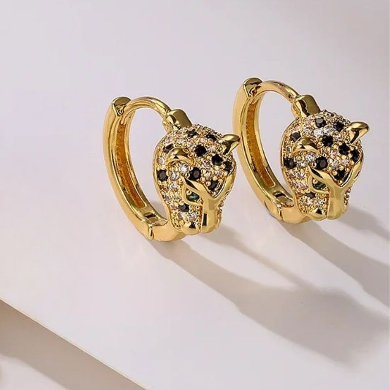 Boucle d'Oreille Créole Originale Léopard