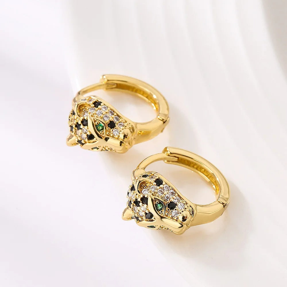Boucle d'Oreille Créole Originale Léopard