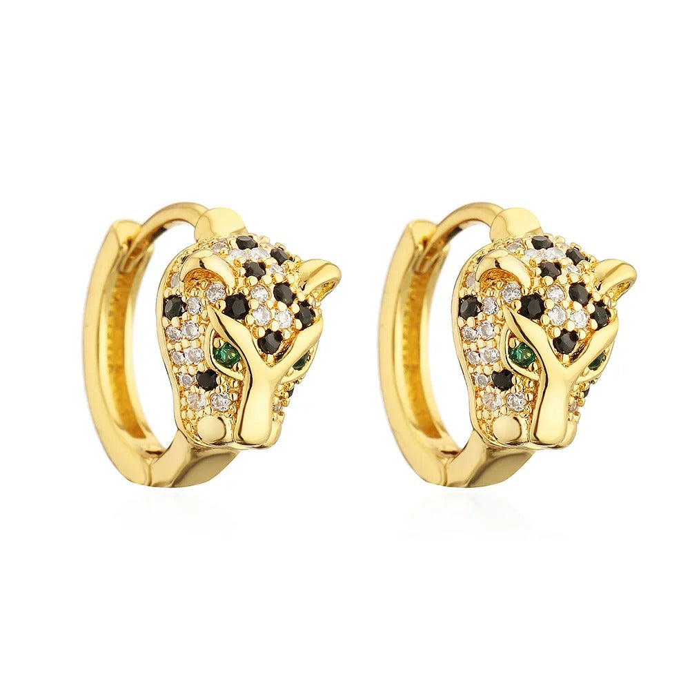 Boucle d'Oreille Créole Originale Léopard