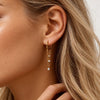 Boucle D’oreille Créole Originale Trois Pierres En Dégradé - Acier Inoxydable