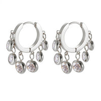 Boucle d'Oreille Créole Pampilles acier Inoxydable