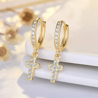 Boucle D'oreille Croix Femme Créole Luxe