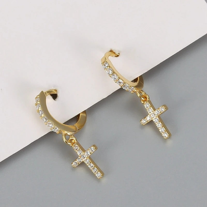 Boucle D'oreille Croix Femme Créole Luxe