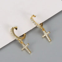 Boucle D'oreille Croix Femme Créole Luxe