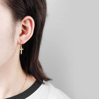 Boucle D'oreille Croix Femme Créole Scintillante