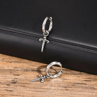 Boucle D'oreille Croix Homme Gothique Créole