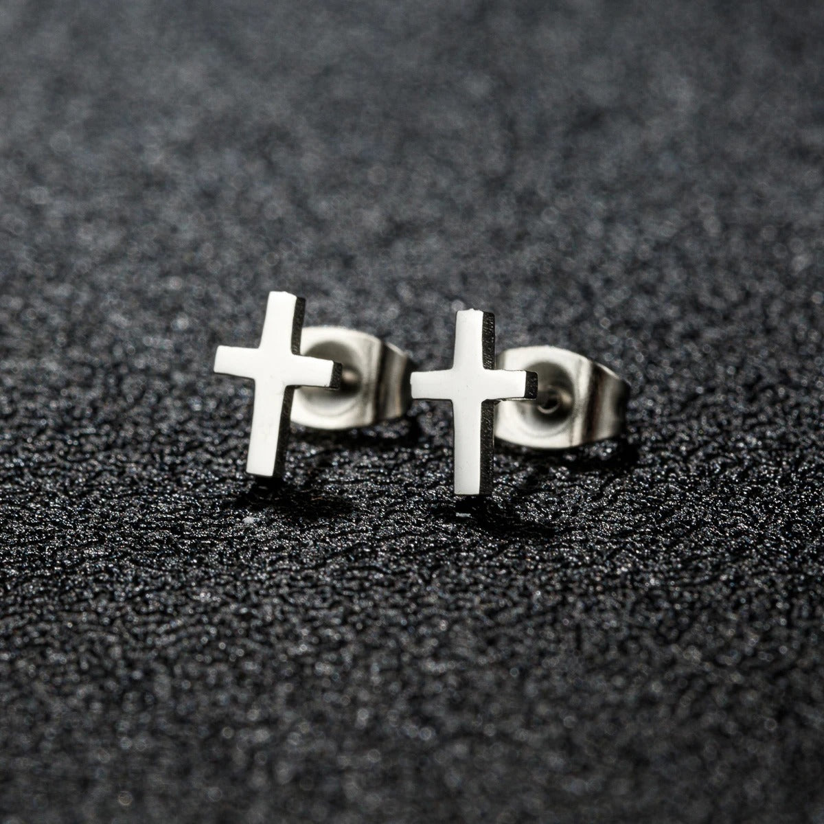 Boucle D'oreille Croix Homme Minimaliste Acier Inoxydable