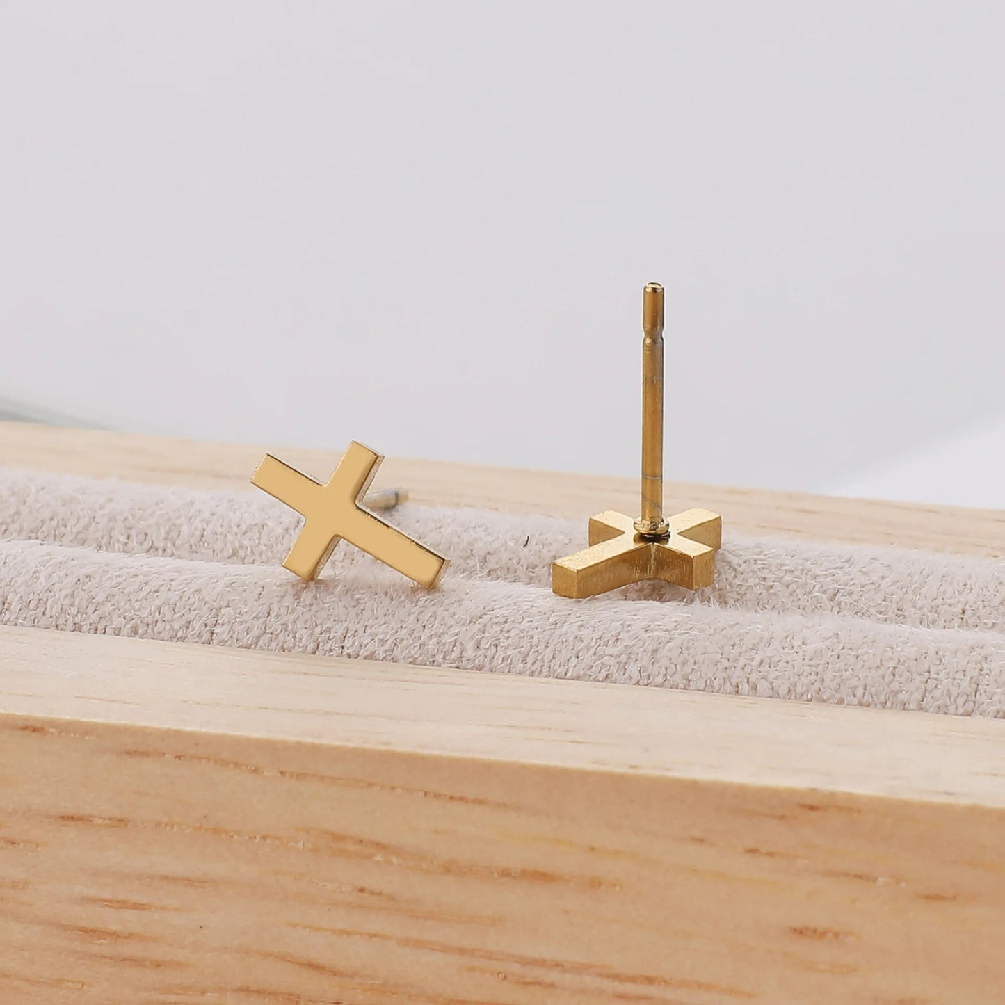 Boucle D'oreille Croix Homme Minimaliste Acier Inoxydable