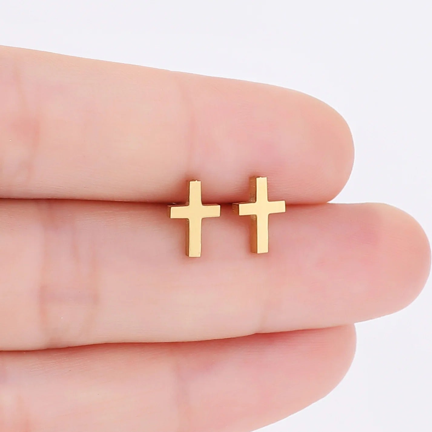 Boucle D'oreille Croix Homme Minimaliste Acier Inoxydable