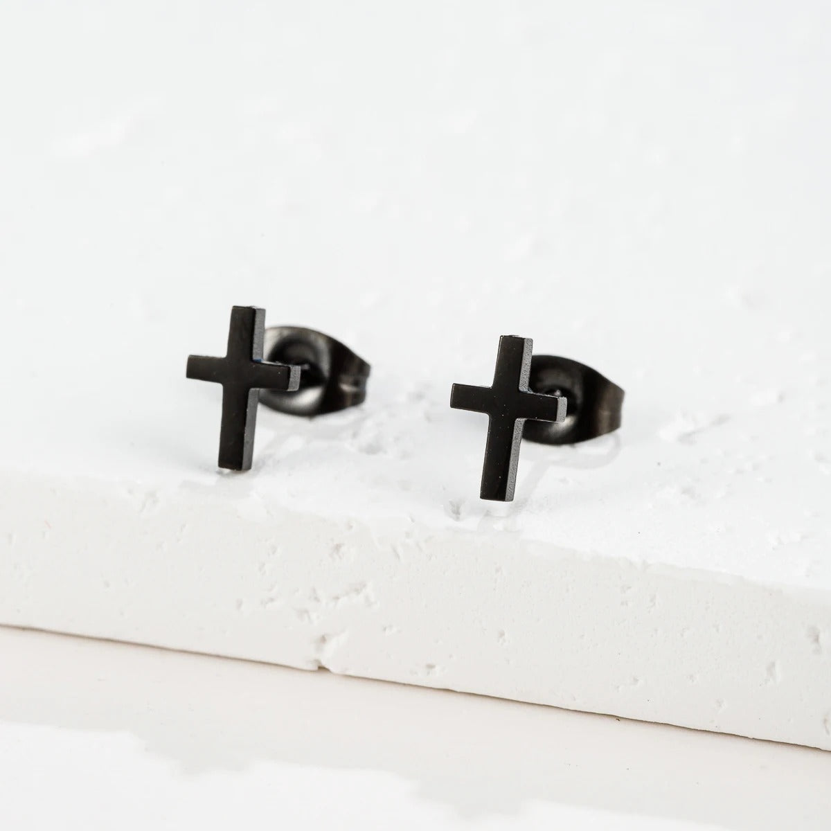 Boucle D'oreille Croix Homme Minimaliste Acier Inoxydable