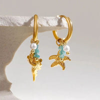 Boucle d'Oreille Dépareillée Marine Acier Inoxydable