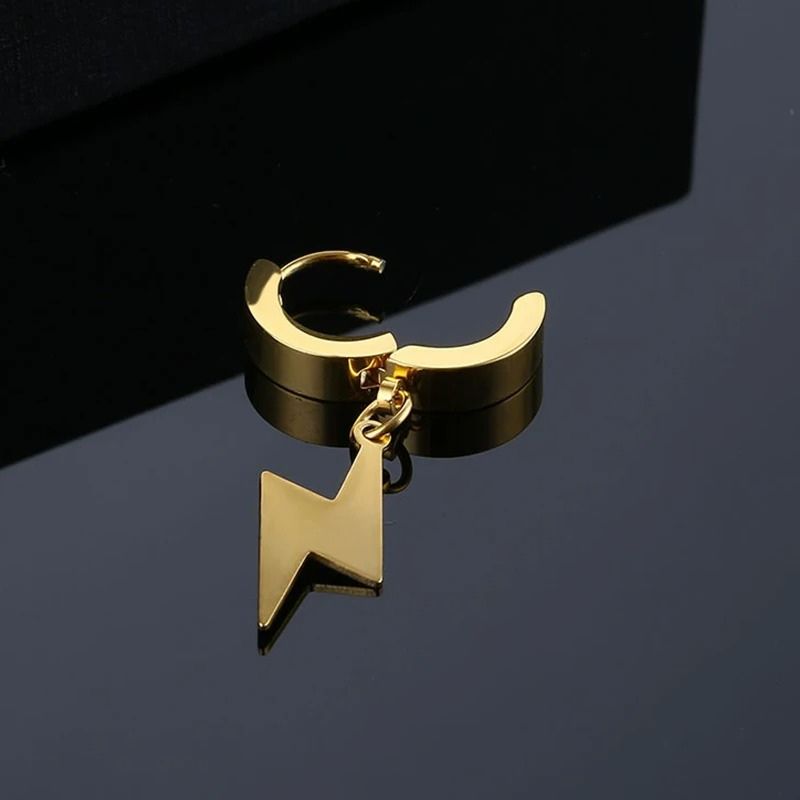 Boucle D'oreille Eclair Créole Acier Inoxydable