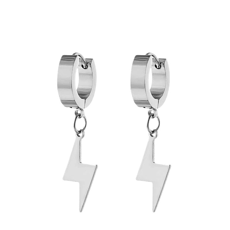Boucle D'oreille Eclair Créole Acier Inoxydable
